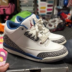 Jordan 3 retro PS Sneakers White and true Blue 3y